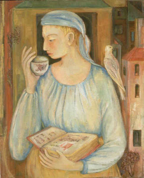 YOUNG WOMAN AND A BIRD Image